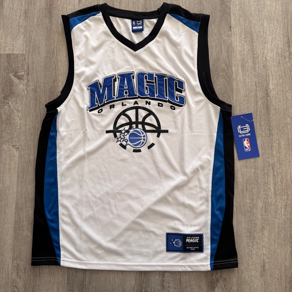 NBA Ultra Game Orlando Magic Basketball Jersey Mens Medium White Blue Mesh NWT